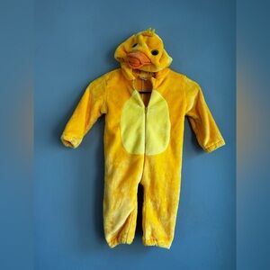 Yellow Duck Plush Hooded Baby One-Piece Bodysuit
